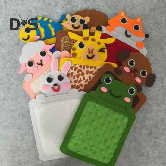 8Pcs Cartoon Animal Sensory Mat Educational Animal Textured Learning Pad Toddlers Boys Girls Anxiety Stress Relief Calming Touch Rug Fidget Toy