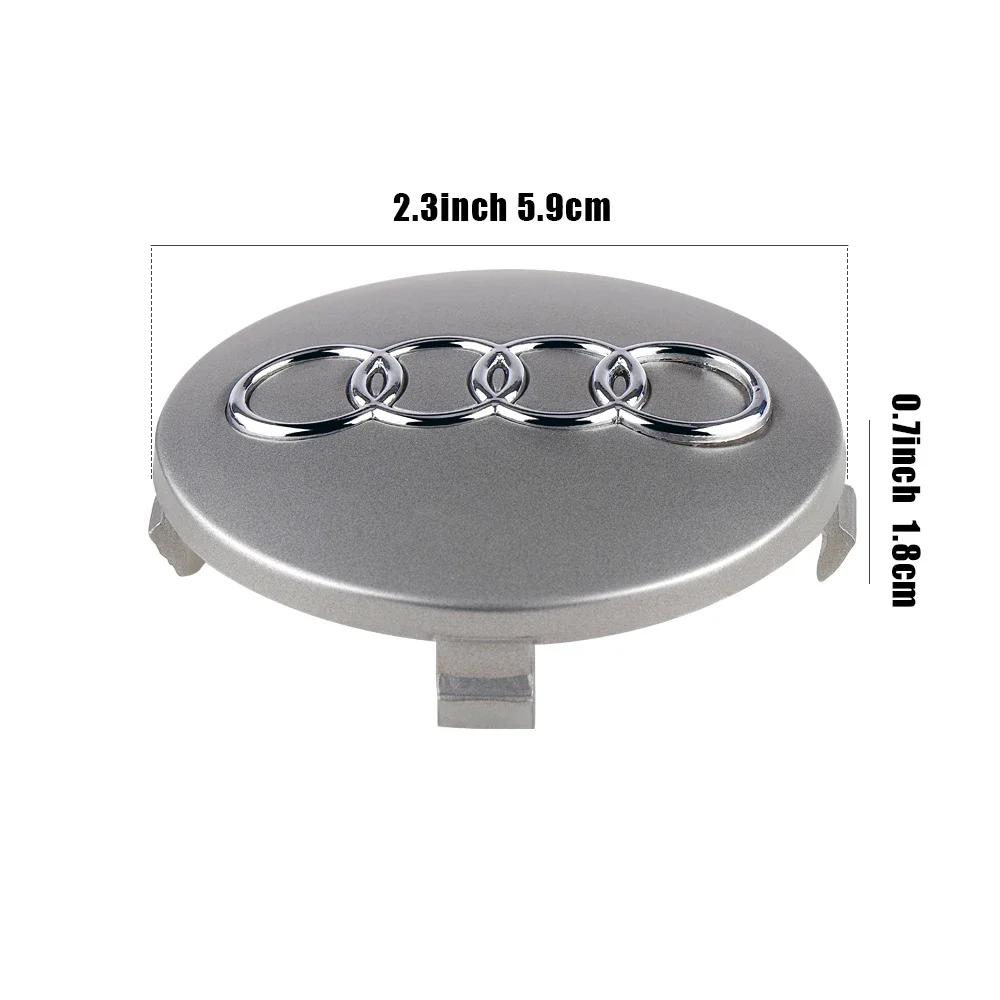 Hub Caps Hot New 2025 For Audi 4PCS 59mm Audi Hub Caps Car Wheel Center Wheel Caps For Audi A1 A2 A3 A4 A5 S C5 A3 A4 S5 S7 R