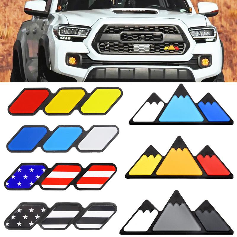 3 Colors Grille Badge Emblem For Toyota TRD Tacoma Tundra 4Runner Highlande Rav4 Strip Of Air Inlet Grille Auto Accessories
