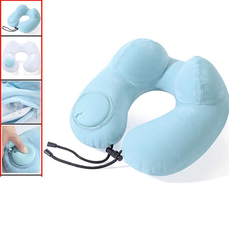 OEING Upgraded Press-Type Inflatable Travel U-Pillow