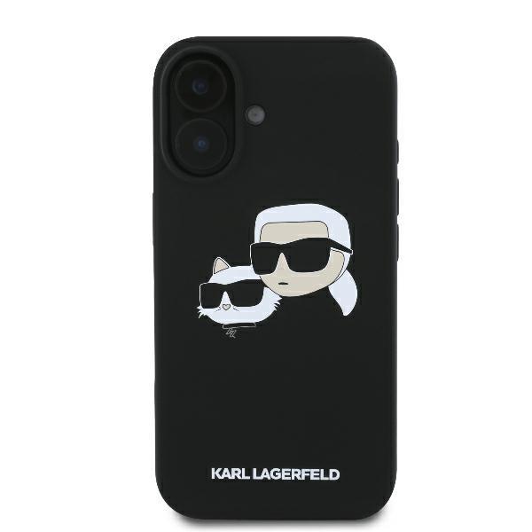 Karl Lagerfeld KLHMP16SSKCHPPLK iPhone 16 6.1" Black/black Hardcase Silicone Double Heads Print MagSafe