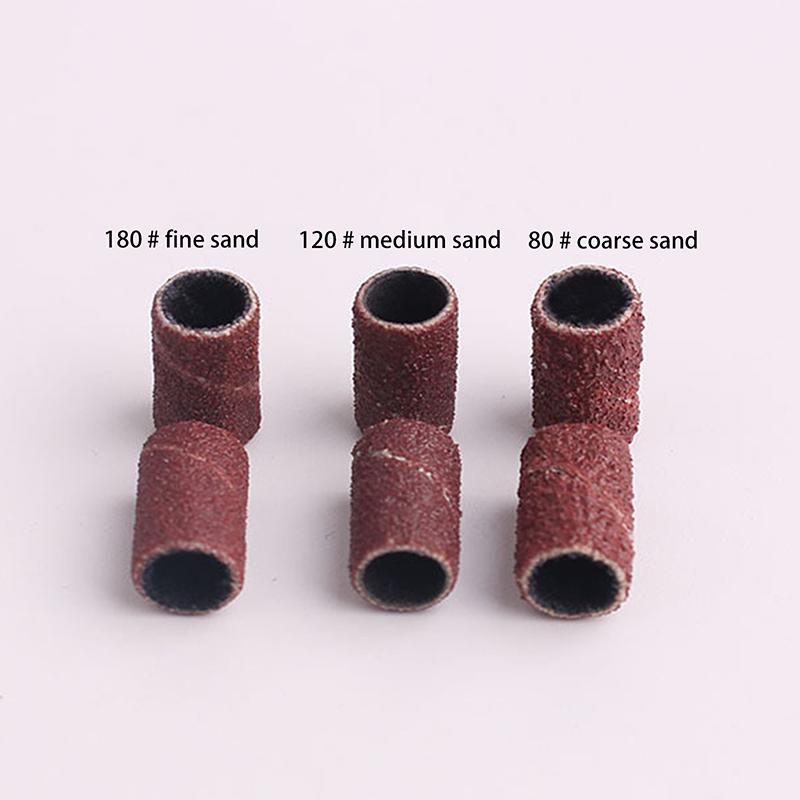 75/210Pcs/Box Sanding Cap Bands For Electric Manicure Machine 180/120/80 Grit Nail Drill Grinding Bit Files Pedicure Tool Set