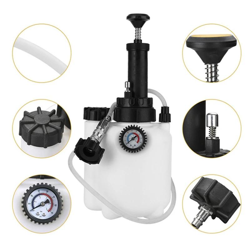3L Manuell Bromsavluftare för Bil Vätskeoljebyte Hydraulisk Kopplingsoljepump Tomt Utbytesdränerat Kit med Adapter Reservverktyg