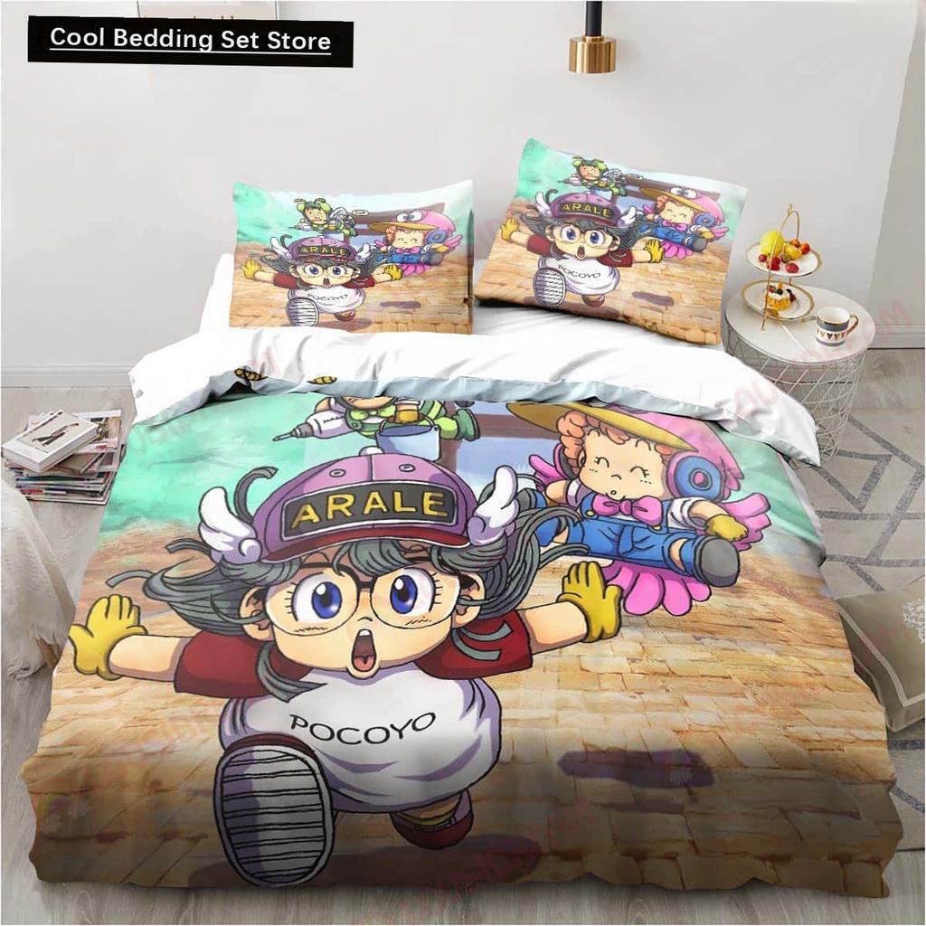 3D Cartoon DR S-Slump Arale 2/3pcs Bedding Set Sheet King Twin Double Child Bedding Set Mircofiber or Polyester Duvet Cover Sets