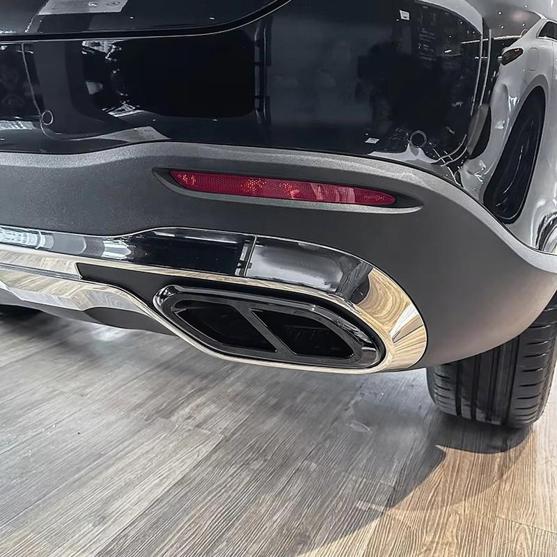 Für Mercedes Benz GLC Klasse X254 GLC260 GLC300 AMG + Auto Auspuffendrohr Rahmen Schalldämpfer Stoßstange Auspuffrohr Abdeckung Zierleiste