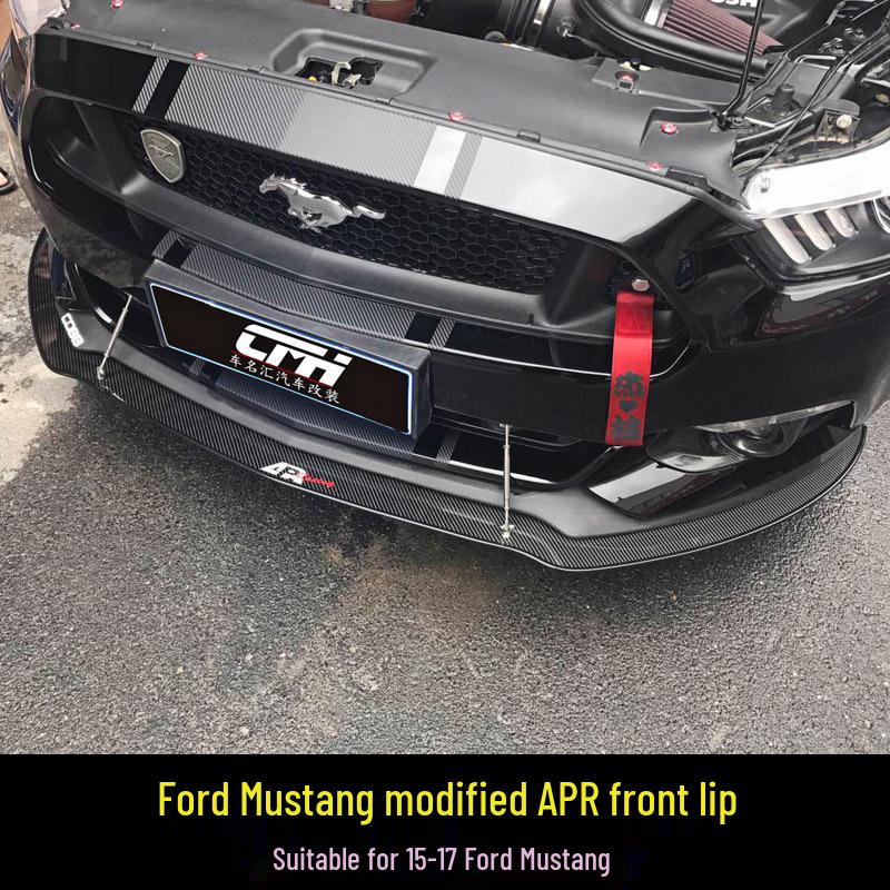APR Style Carbon Fiber Front Lip & Tie Rod Kit for 15-17 Ford Mustang