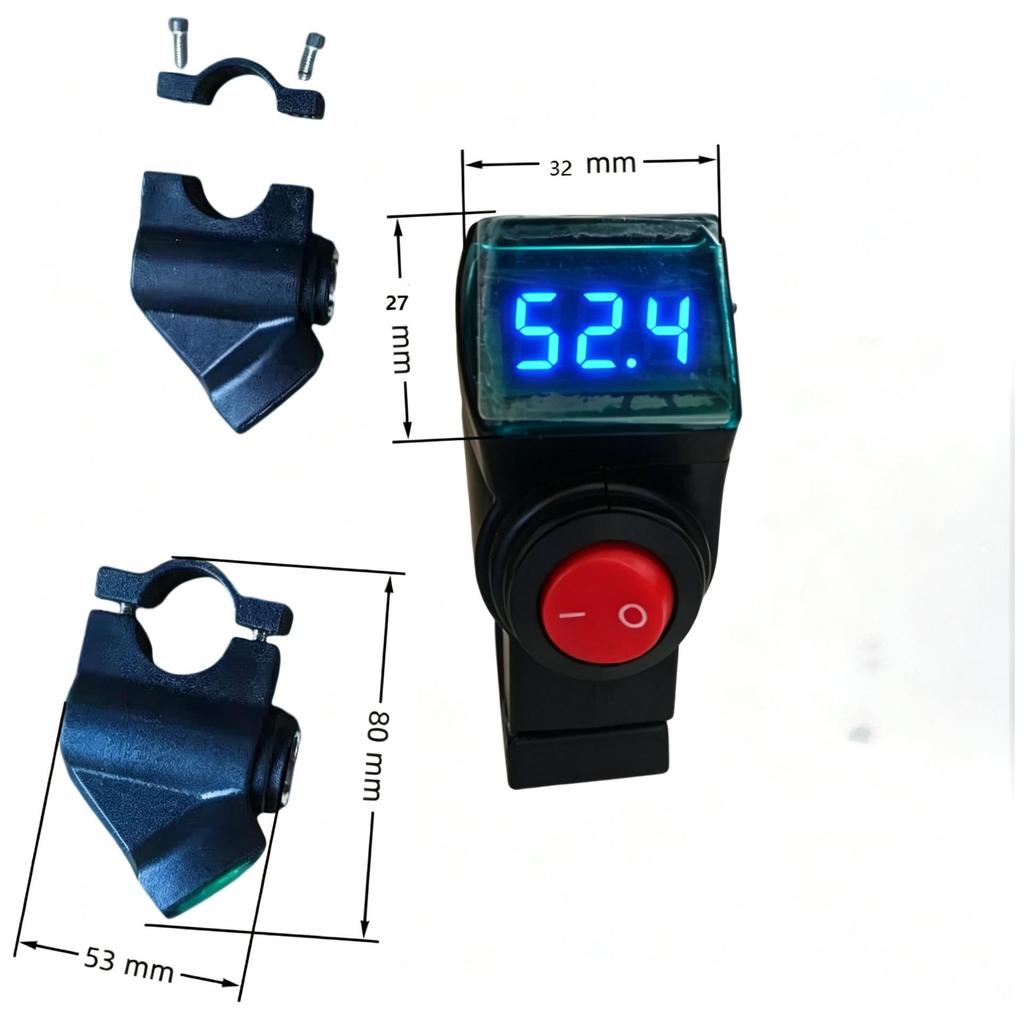 Blue Screen Waterproof Electric Scooter Throttle with Voltage Display & Speed Control Switch