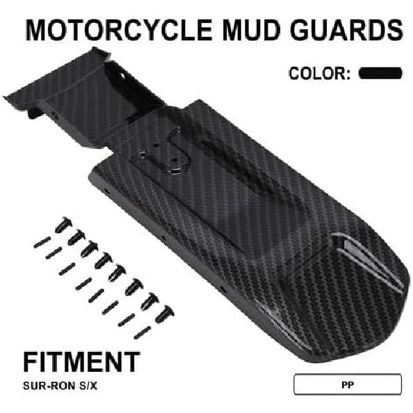 JFG RACING Surron Rear Mudguard Inner Plate Carbon Fiber Pattern Sur Ron Rear Mud Guard Fender for Sur-Ron Light Bee X/S Electric Dirt Bike