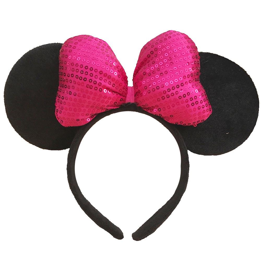 Handmade Cartoon Minnie Mickey Ear Headband Sparkly Animal Rabbit Hairpiece For Adults And Kids