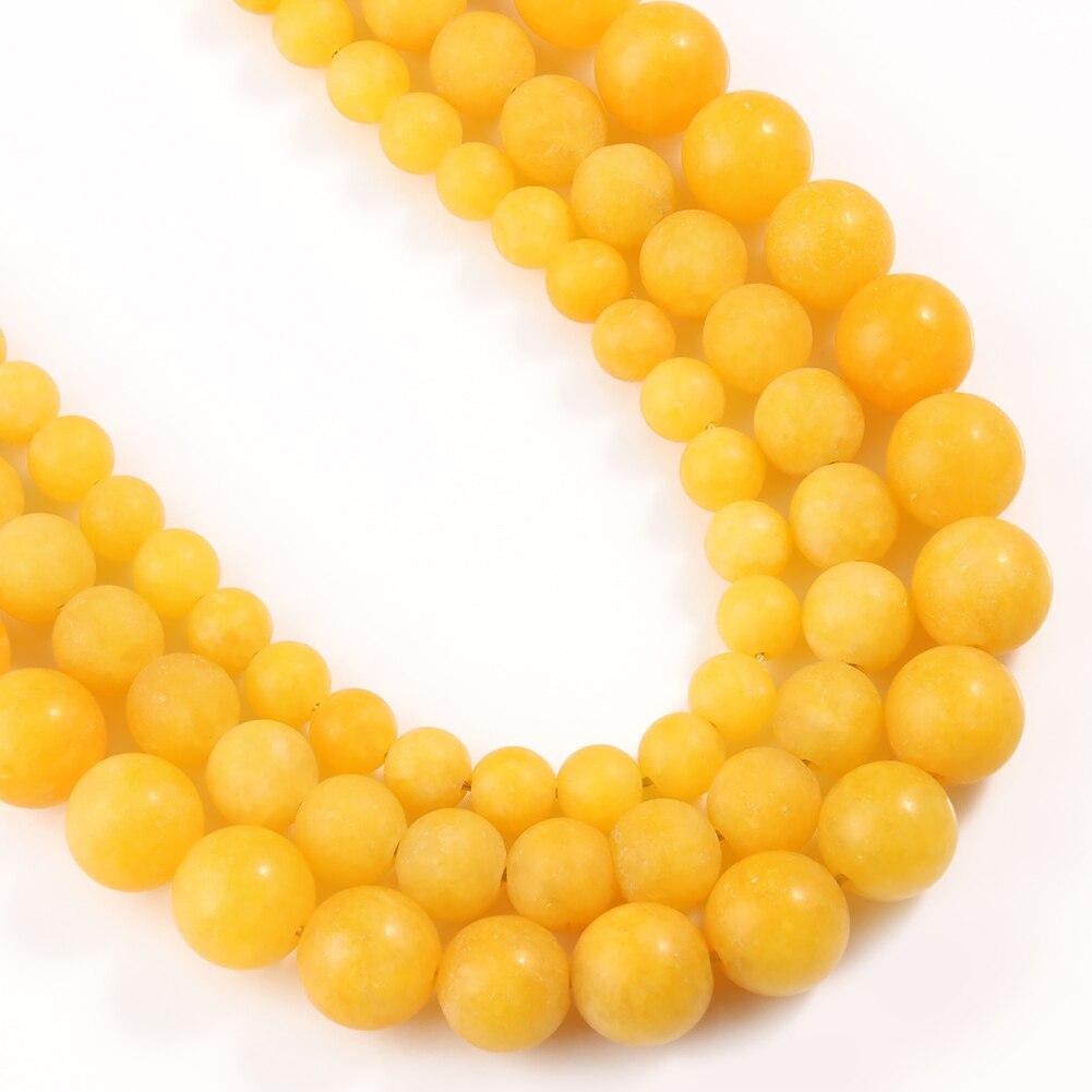 6mm 8mm 10mm żółte cytrynowe jadeitowe matowe koraliki z kamienia naturalnego okrągłe luźne koraliki dystansowe do tworzenia biżuterii bransoletka DIY