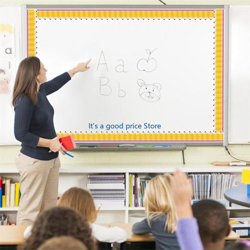 Pencil Pattern Border Trim for Bulletin Board Notice Board Classroom Chalkboard Decoration Bulletin Board Border