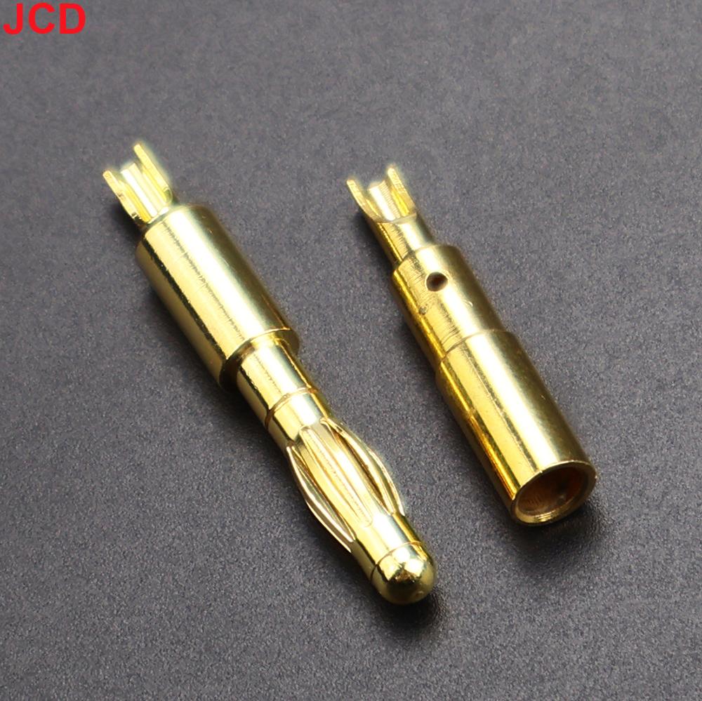 JCD 4pcs New  4mm Plugs Gold Plated Musical Speaker Cable Wire Pin Banana Plug Connectors
