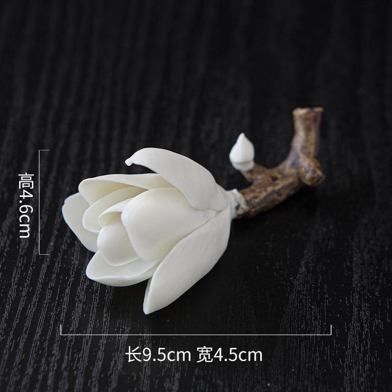 ceramic handmade magnolia flower incense stand, creative indoor Zen incense holder, incense and tea ceremony decoration gift магнолия