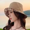 Korean Spring Summer New Double-Sided Floral Print Fisherman Hat Women's Casual Oversize Face Covering Sun Protection Bucket Hat