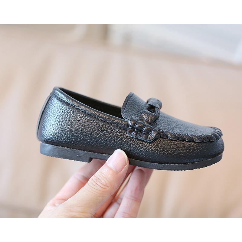 Korean Version of Casual Children's Bean Shoes Soft Soles Set Foot Baby Shoes Autumn New Boy Leather Shoes A Slip-on
