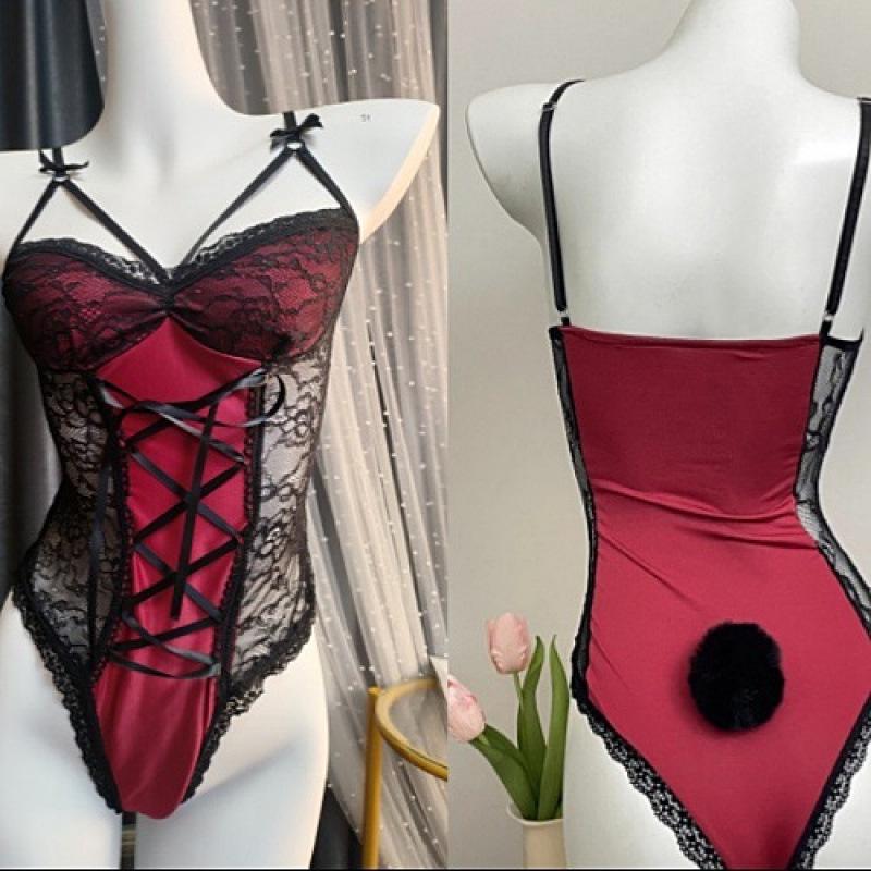 Color-Blocked Little Witch Lingerie: Sexy Nightgown for Plus-Size Women (200 lbs)