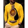 T-shirt Strumenti Musicali da Uomo Chitarra Pianoforte Stampa 3D Manica Lunga Tee Harajuku Y2k Tee Streetwear Top Oversize Abbigliamento Uomo