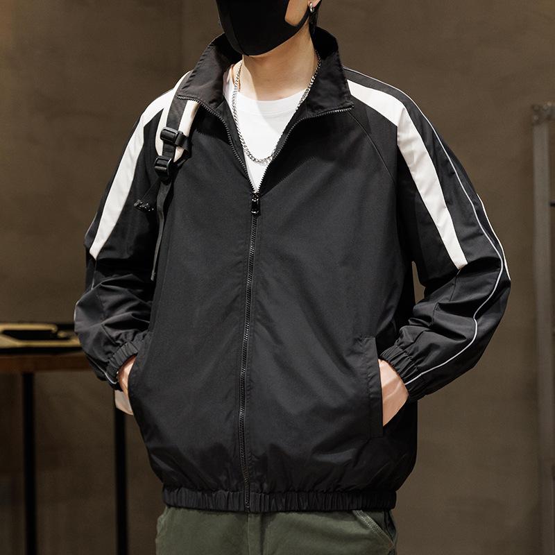 

Мужская куртка свободного покроя весна-осень, модная трендовая куртка 3XL чёрный