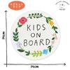 pienihoho Ito Maki Original Illustration Car Magnet KIDS ON BOARD 14cm Diameter Safety Sign Sign Wreath Illustration Series In-Road (Flower KIDS)