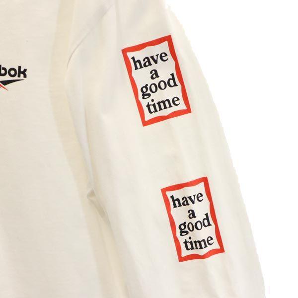 Reebok HAVE A GOOD TIME Long sleeve T-shirt S White system Ron T Men's Used