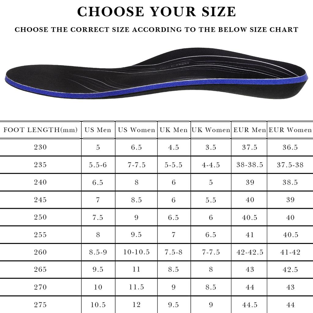 Linkidea Arch Support Shoe 2 Replacement Shoe Inserts with Shock Absorption Cushioning for Brooks Ghost GTS and Anthem 6 Insoles, Pairs, 15, 23, (US