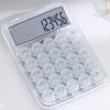 12-digit Display Electronic Calculator Transparent Large Button Mechanical Keyboard Calculator Anti-slip Pad High Appearance