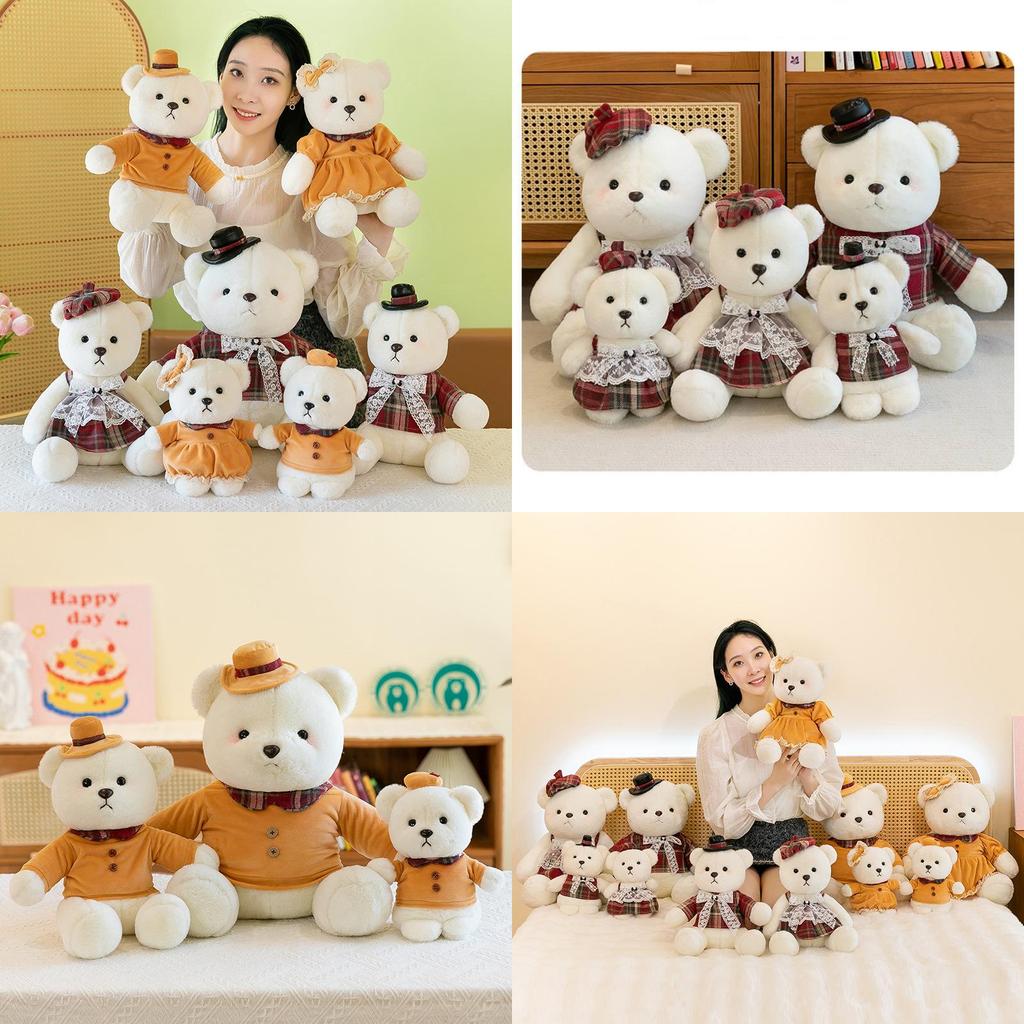 Adorable Plush Bear Doll Cute Cartoon Wedding Couple Gift For Birthdays And Celebrations 22cm 35cm 45cm Sizes Available
