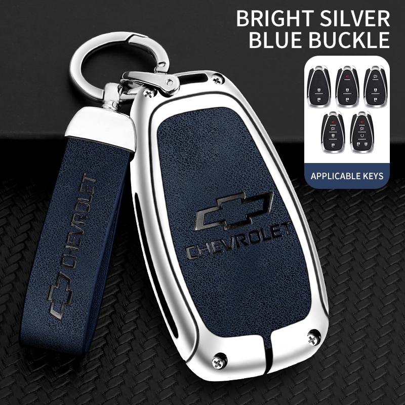 Zinklegierung Leder Auto Schlüsselabdeckung Hülle für Chevrolet Aveo Bolt Onix Cruze Spark Cavalier Colorado Lacetti Traverse Silverado
