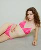 Loseuteuinseoul Fuchsia Check Bikini Swimsuit Set