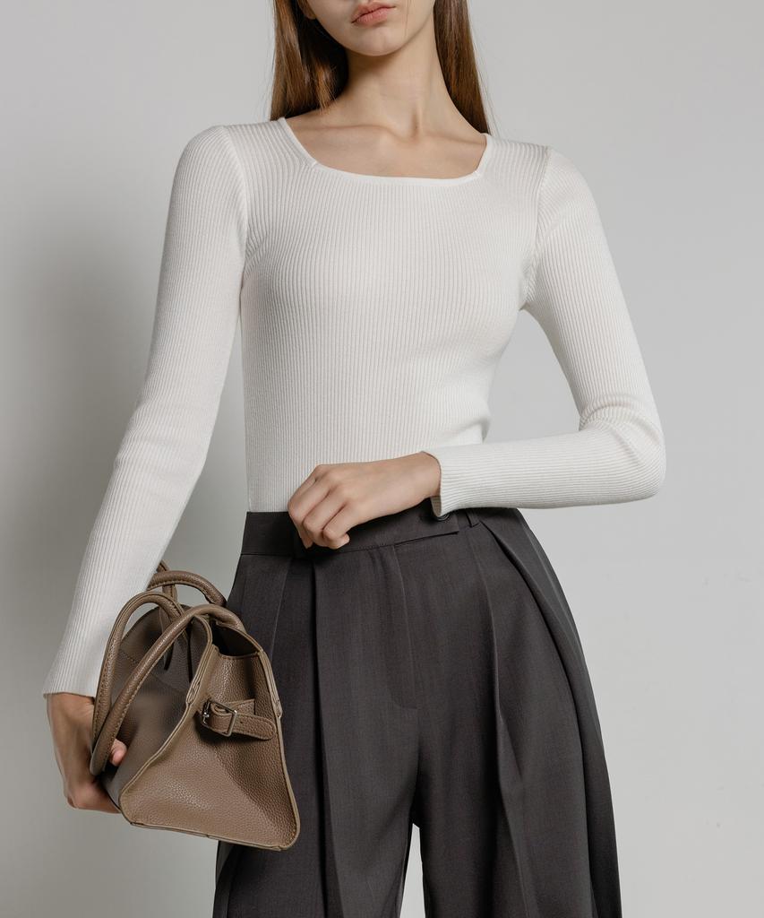 NON AND NON Square Line Ribbed Knit_Nfkn6540