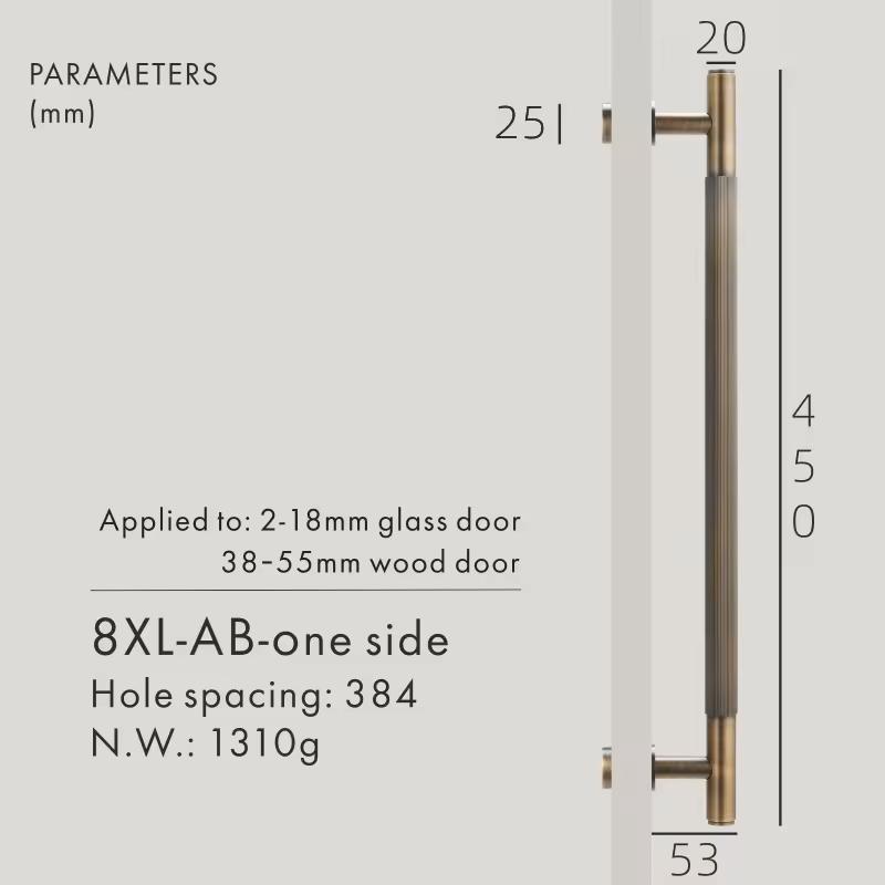 Dooroom Brass Double Single Sided Linear Striped Pull Bar Wood Gate Furniture Handle Door Handle Matt Gold Black Handle