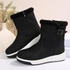 Flats Platform Women Snow Ankle Boots Fur Warm Walking Cotton Shoes Woman 2024 Winter Trend New Casual Thick Chelsea Botas Mujer