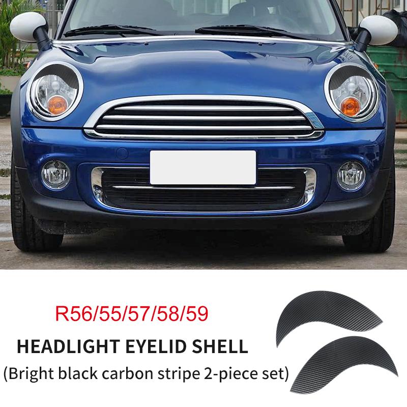 ABS Glänzend Und Matt Schwarz Farbe Wütendes Augenlid Für MINI Cooper F65 F66 F54 F55 F56 F57 R55 R56 R57 R58 R59 Auto-Scheinwerferaufkleber