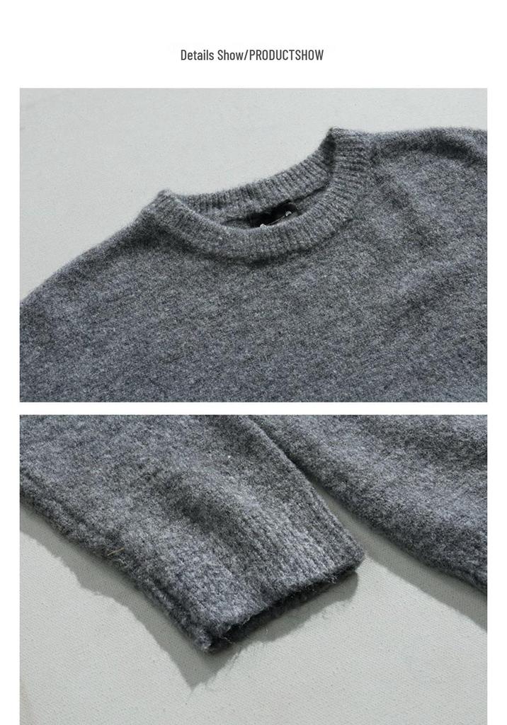 Maglione da uomo in mohair stile coreano autunnale: Maglione Trendy Girocollo Largo