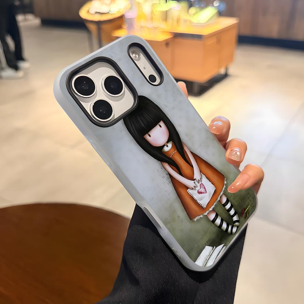 

S-Santoro G-Gorjuss Girls Phone Case For IPhone 17 Air 16 E 15 14 Plus 13 12 11 Pro Max Jelly 2 In 1 Protective Case iPhone 14 Pro Max