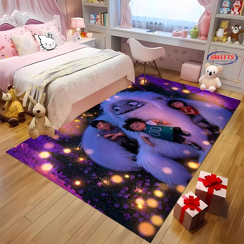 15 Sizes A-Abominable Burnish and Yi Cartoon Print Rug Mat for Living Room Bedroom Game Room Entrance Hall Home Art Decor Rugs