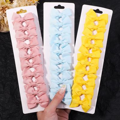 10 Pezzi/lotto 1,9'' Mini Fiocchi Solidi Mollette per Capelli Per Bambine Carine Boutique Fiocchetto Fermacapelli Fermagli Copricapo Accessori per Capelli