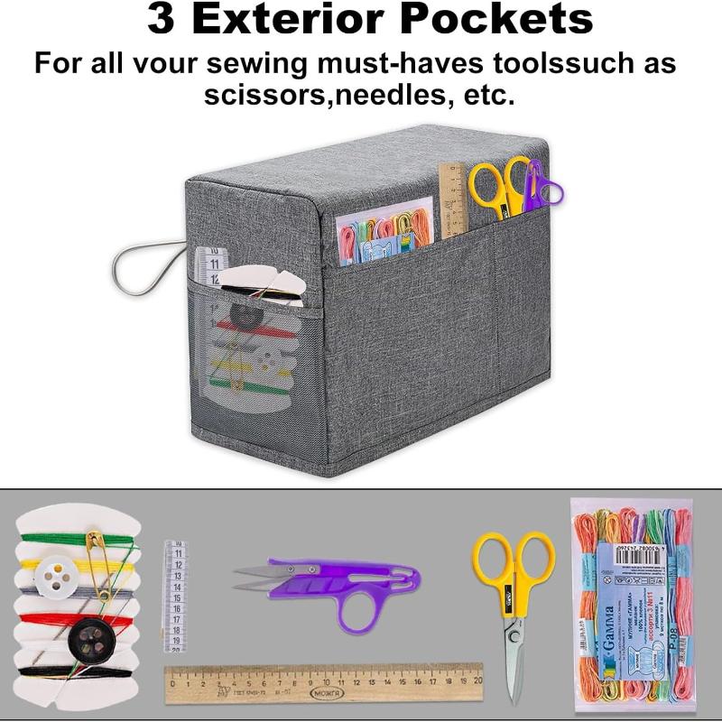 Home Dustproof Dust Cover For Sewing Machine With Pockets/Organizer Sewing Tool Knitting Embroidery Supply Organizer