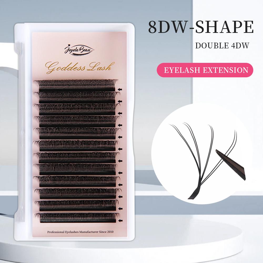 Goddess Double 3D/4DW Shaped Eyelash Extension  6DW 8D W Lashes Hand made Natural Soft  Premade Volume Fans Makeup