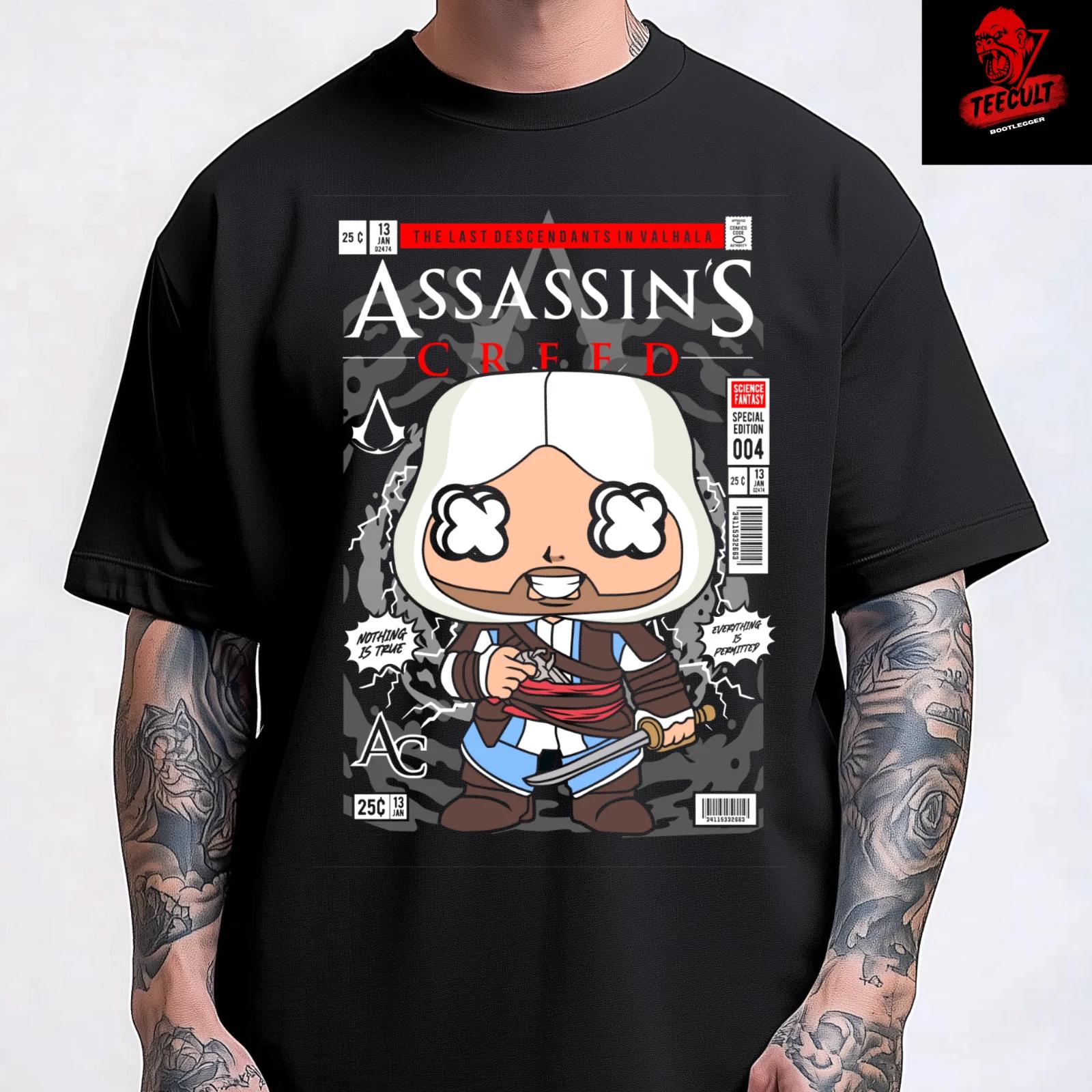 Мужские и женские футболки Assassin s Creed Игровая футболка Funko Pop Унисекс Хлопок XL