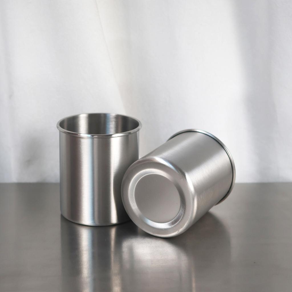 380Ml stainless steel cold drink cup, recyclable metal teacup single-layer large-capacity thickened tea cup anti-drop water cup