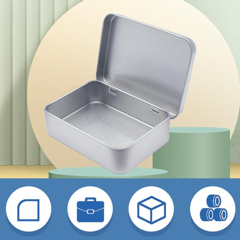 Small Cartoon Tin Box Hairpin Storage Case Rectangular Jewelry Cosmetic Organizer For Candy Pill Hinged Empty Box