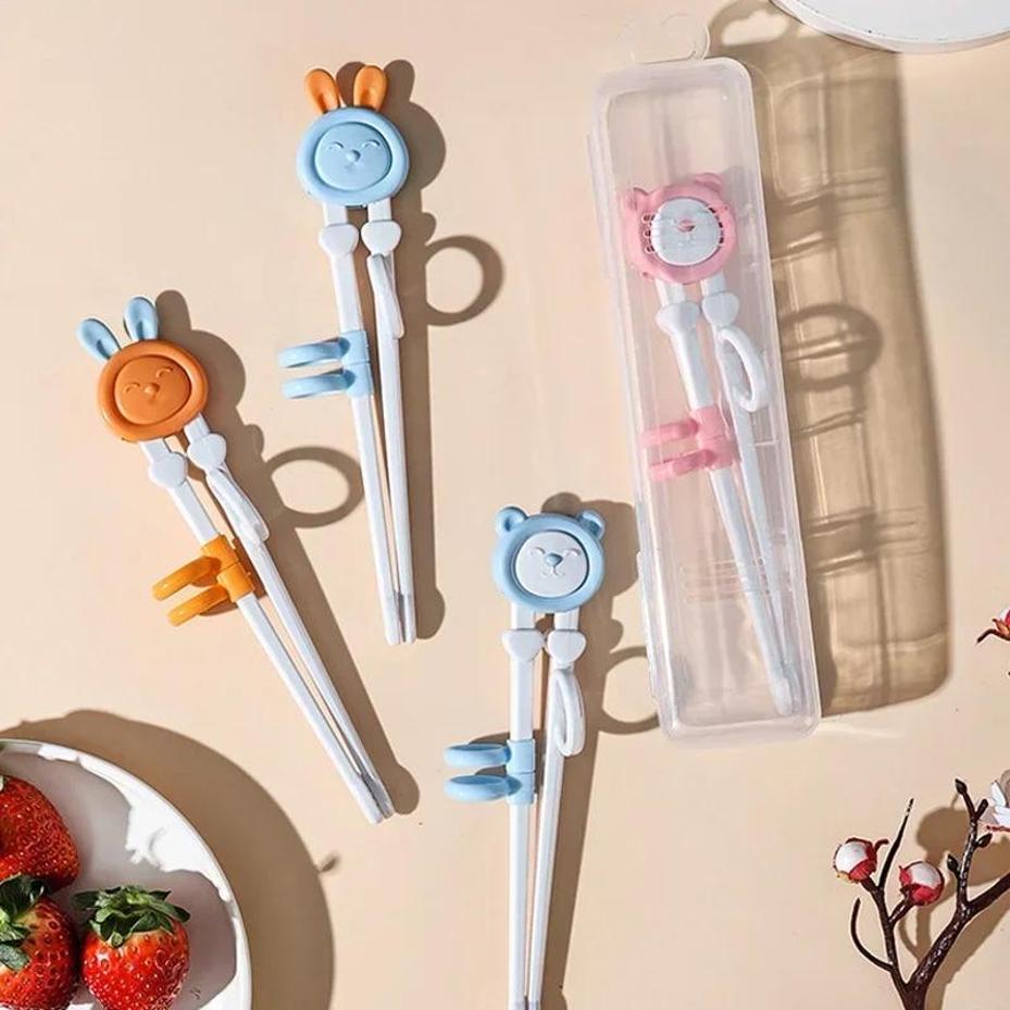 1 paar Baby Lernen Ausbildung Essstäbchen Cartoon Tier Anfänger Essstäbchen Geschirr Kinder Essen Training Helfer Baby Werkzeuge