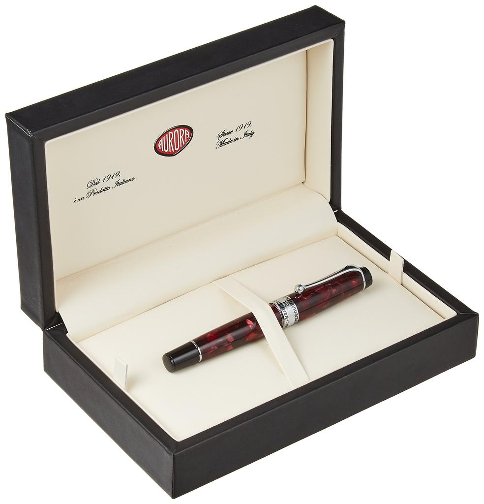 Aurora Optima Fountain EF Extra Officially Imported 996-CXE Pen, Fine, Burgundy, Filler,