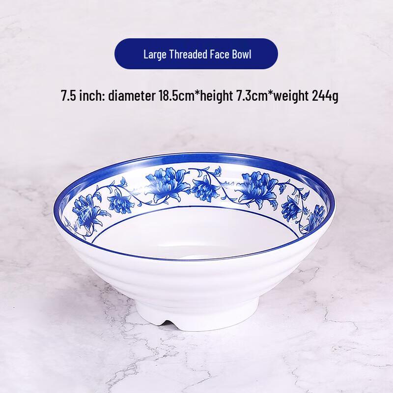 Jiuyue Mei A5 Blue & White Imitation Porcelain Melamine Bowls