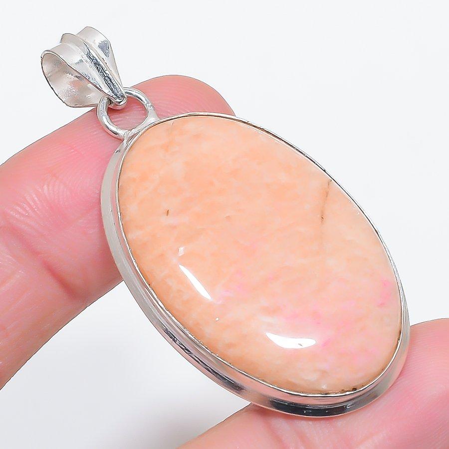 Natural Orange Aventurine 925 Sterling Silver Jewelry Pendant 2.13" C3k97