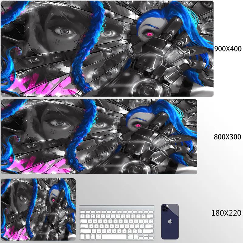 Jinx Anime Mouse Pad Pc Accessories Desk Protector Keyboard Mat NonSlip Deskmat Gamer Kawaii Cute Mouse Pads Gaming Mousepad