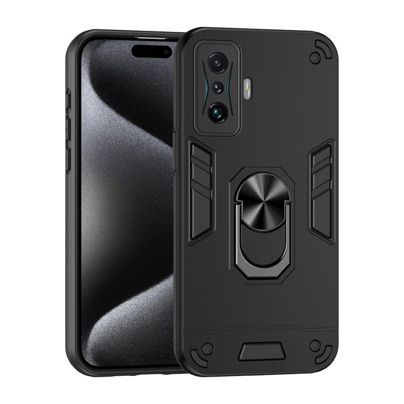 Armor Capa For Xiaomi Poco F4 GT Case Poko Little F4 GT F4GT PocoF4GT Cover Lens Protection Metal Ring Stand Holder Coque Fundas