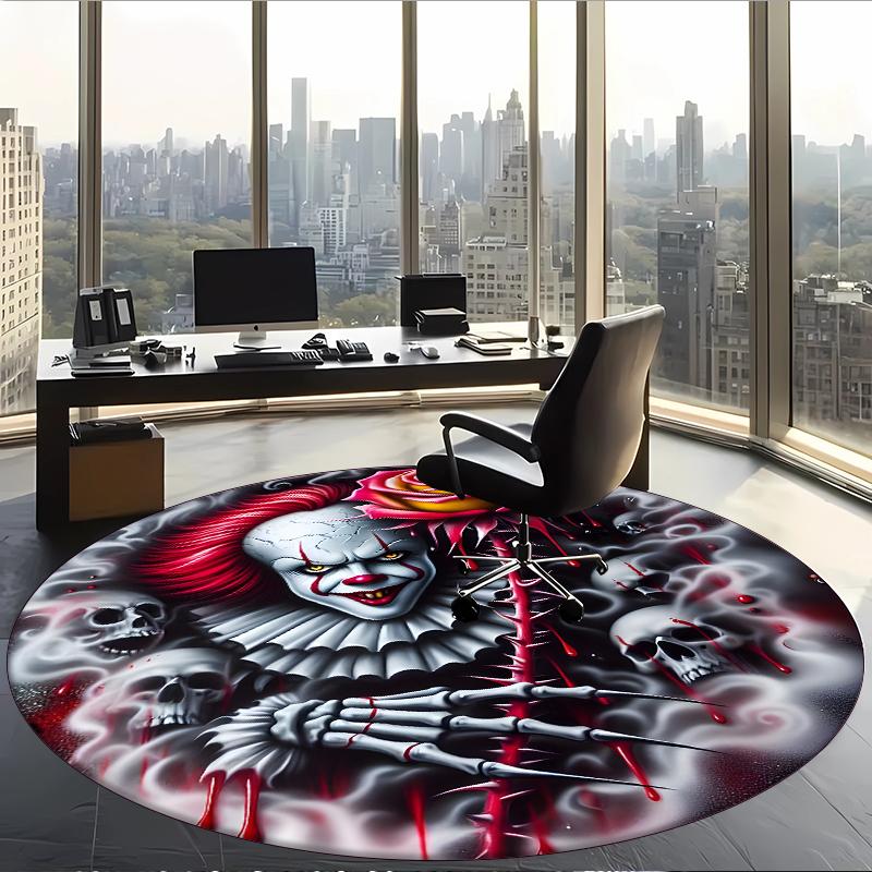 Pennywise (5) Round Office Rug Decorative Floor Rug for Office Bedroom Living Room and Home Space