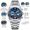 Man Wristwatch Business Waterproof Male Clock Luminous Date Stainless Steel Quartz Men Chronograph Watch